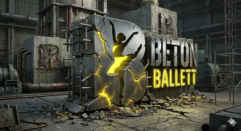 Beton Ballett Event-Performance: Eine künstlerische Tanz-Show in industrieller Kulisse mit dramatischer Beleuchtung — eine Spezialität von Le Flux Events.
