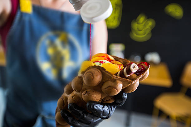 Bubble Waffeln im Hongkong-Style mit Toppings
