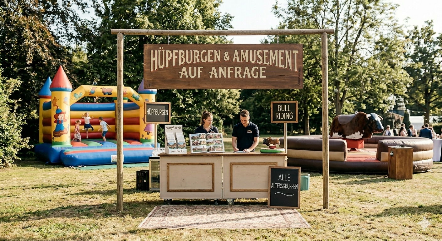 Hüpfburg und Bull Riding für Veranstaltungen