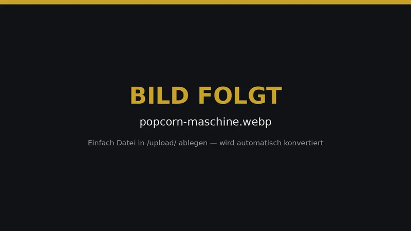 Popcorn-Maschine mit frisch gepopptem Popcorn für Kindergeburtstage, Sommerfeste und Stadtfeste in Norddeutschland. Inklusive Popcorn und Tüten.